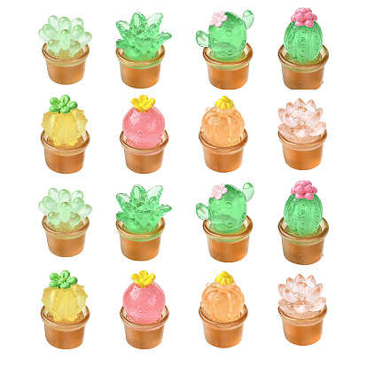 40шт. 8 стили прозрачных декоративных кактусов из смолы для демонстрации, для украшения домашнего офиса