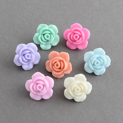 Rose Flower Acrylic Multi-Strand Links, 19x18.5x12mm, Hole: 2.5mm, about 375pcs/500g