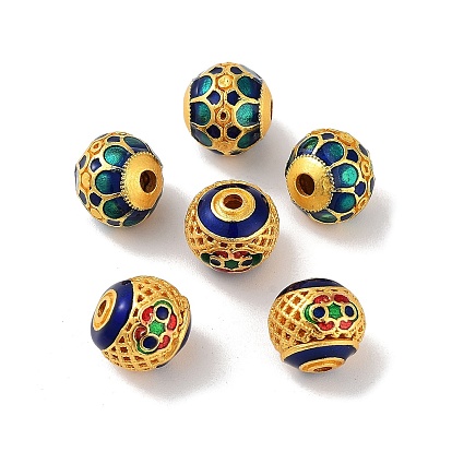 Бисера эмали сплава, золотые, круглые