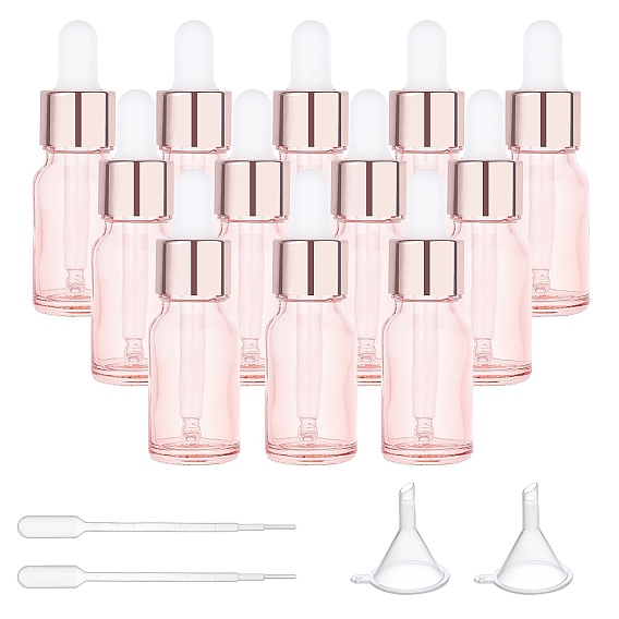 12 наборы колонна стеклянная ароматерапия подупаковка флакон, флаконы-капельницы, с 12 крышкой из оксида алюминия шт., 12 штекер из полипропилена, 2 пластиковые пипетки и 2 воронки.
