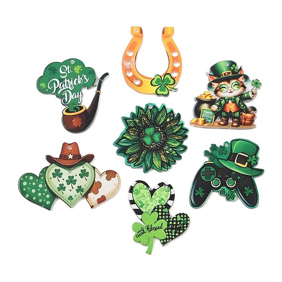 Непрозрачные акриловые подвески с принтом ко Дню Святого Патрика