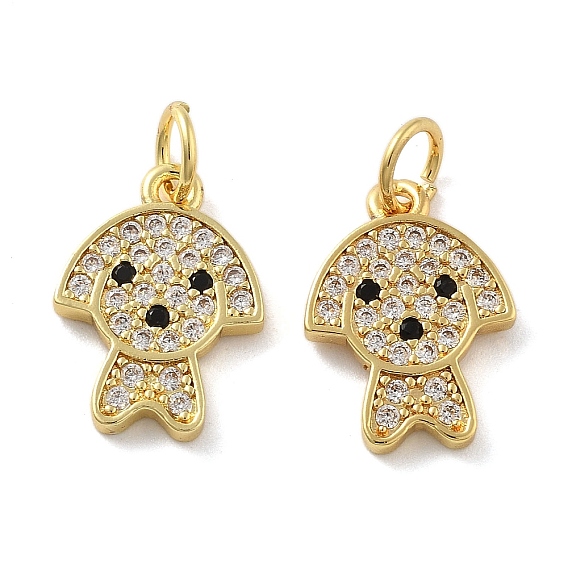 Латунные микро проложить кубического циркония подвески, собака прелести, без свинца и без кадмия, долговечный, стойки покрытие, с целью перехода в кольце