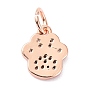 Brass Micro Pave Cubic Zirconia Charms, with Jump Ring, Long-Lasting Plated, Lead Free & Cadmium Free, Footprint