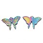 Rainbow Color Alloy Pendants, Cadmium Free & Nickel Free & Lead Free, Butterfly