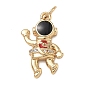 Pendentifs en laiton zircon cubique transparent, avec l'émail, charmes d'astronaute, colorées
