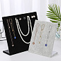 Velvet Earring Display Stands, Jewelry Display Rack, L-Shaped, Rectangle