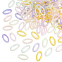 Olycraf Transparent Acrylic Linking Rings, Quick Link Connectors, For Jewelry Chains Making, AB Color Plated, Imitation Gemstone Style, Oval