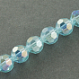 Electroplate Glass Beads Strands, AB Color Plated, Faceted(32 Facets), Round, 8x7mm, hole: 1mm