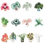 24 piezas 12 estilos pin de solapa acrílico con forma de planta pin, placa de hierro creativa para ropa de mochila