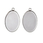 304 Настройки кабошон из нержавеющей стали кулон, чашки безель с краями, овальные