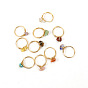 Edelsteinnuggetringe, Messingschmuck für Damen Herren, golden