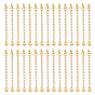 30Pcs 304 Stainless Steel Curb Chain Extender, End Chains with Lobster Claw Clasps and Flat Round Chain Tabs