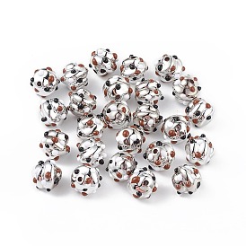 Placage de perles d'émail acrylique, platinée, cahoteuse, forme en spirale