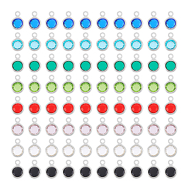 8 цвет 304 нержавеющая сталь со стеклянными подвесками, плоские круглые граненые