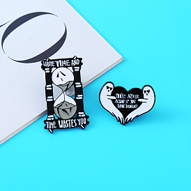 Alloy Brooches, Enamel Pins, for Backpack Cloth, Ghost