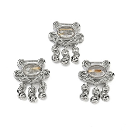 Подвески из натурального золота с рутилированным кварцем, с латунной фурнитурой , стойки покрытие, запирать