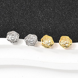 Роза 925 серьги-гвоздики из стерлингового серебра с микропаве из прозрачных кубических цирконий