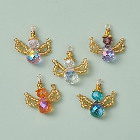 Glass Seed Beaded Pendants, Angel