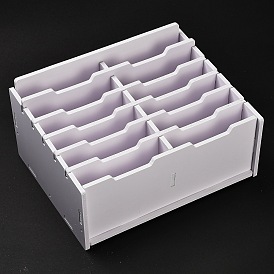 Caja de almacenamiento de teléfono celular de pvc desmontable, soporte para teléfono móvil, caja de almacenamiento organizadora de escritorio para la oficina del aula, Rectángulo