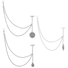 3шт. подвесные медальоны из сплава, с железными витыми цепочками и застежками для ключей, разнообразные