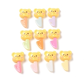 Opaque Resin Decoden Cabochons, Yellow Bear Knife