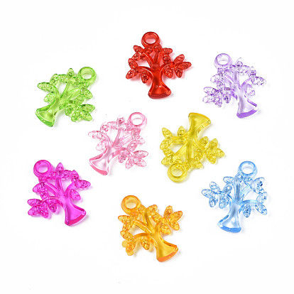 Прозрачные акриловые подвески, дерево