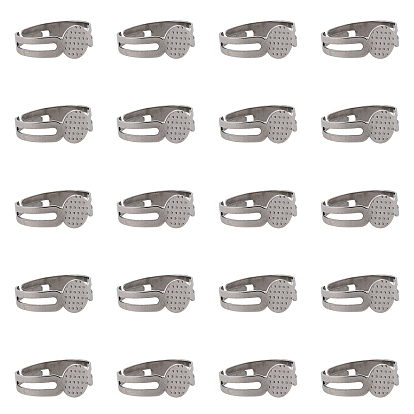 50шт. регулируемые 304 фурнитура для колец из нержавеющей стали, плоские круглые настройки основания кольца пэда