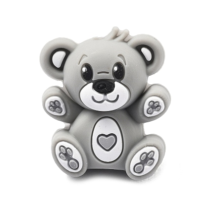 Силиконовые бусины, фокусные бусы, медведь
