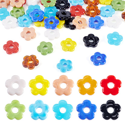 40 шт 10 цвета бусины лэмпворк ручной работы, цветок