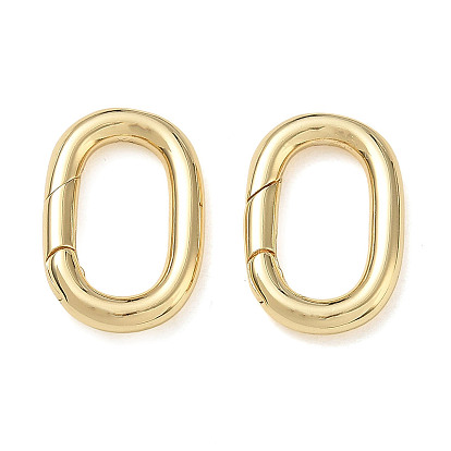 Brass Spring Gate Clasps, Oval