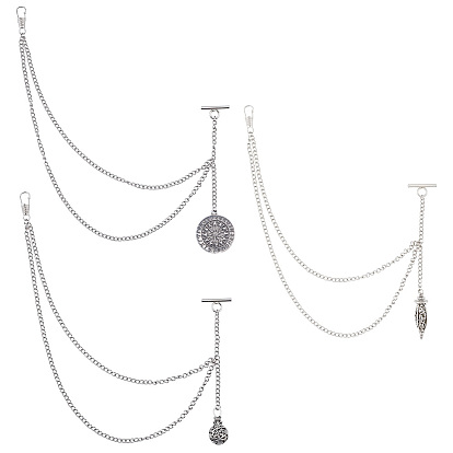 3шт. подвесные медальоны из сплава, с железными витыми цепочками и застежками для ключей, разнообразные