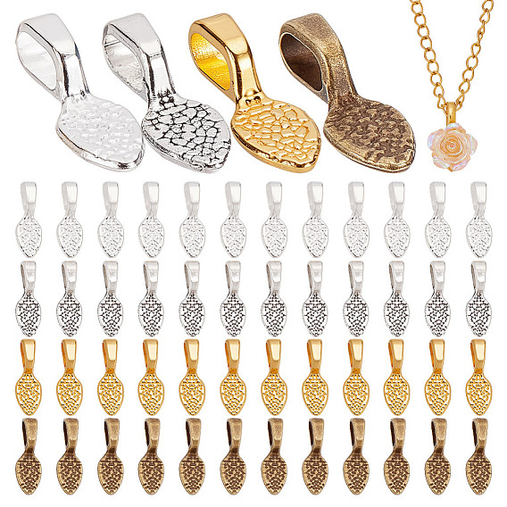 100 шт. 4 цвета, клеевые плоские дужки из сплава, лист