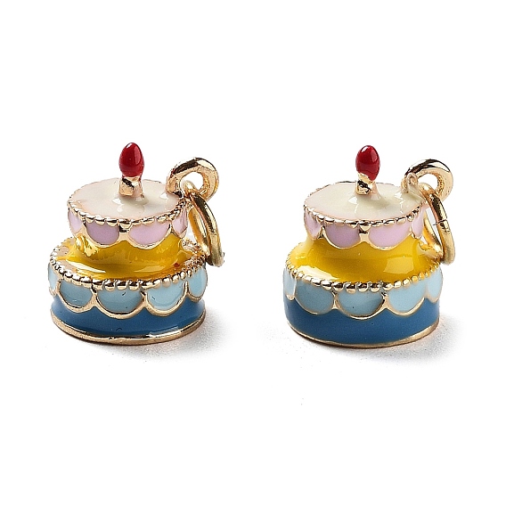 Настоящие золотые подвески из латуни с эмалью 18 k, с целью перехода в кольце, долговечный, без кадмия и без свинца, очарование мороженого и торта