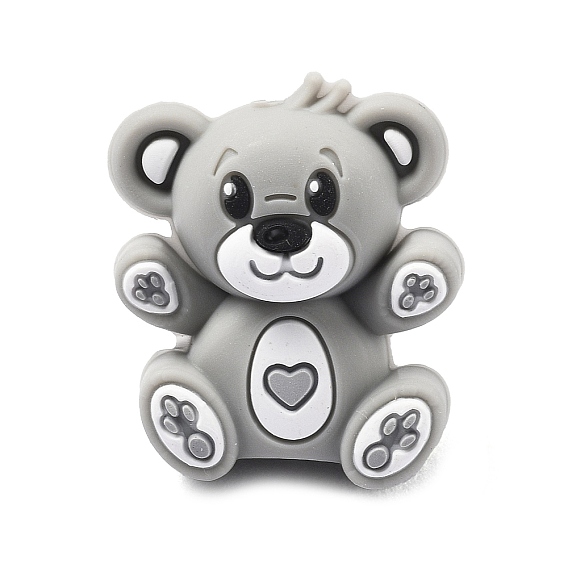 Силиконовые бусины, фокусные бусы, медведь