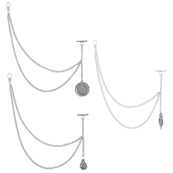 3шт. подвесные медальоны из сплава, с железными витыми цепочками и застежками для ключей, разнообразные