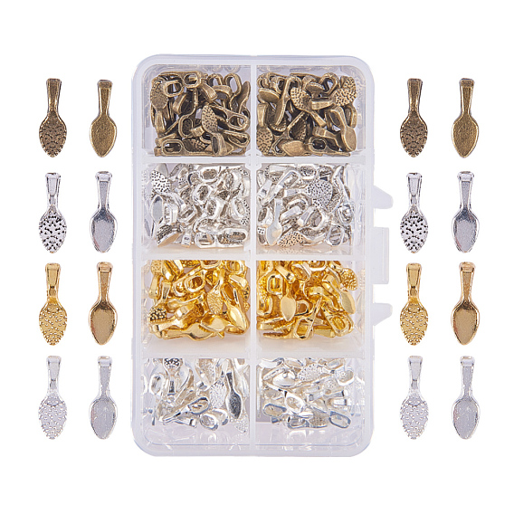 Brass Glue-on Flat Pad Bails, Leaf
