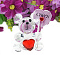 Valentine's Day Glass Ctue Love Bear Figurines Ornaments, for Home Desktop, Car Interior Decoration