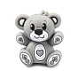 Силиконовые бусины, фокусные бусы, медведь