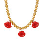 Кулоны из смолы в виде красных губ, ожерелья-нагрудники, цепочки из сплава с шариками для женщин