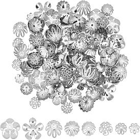 160шт 8 стиль 304 и 316 колпачки для бусин из нержавеющей стали, мульти-лепесток, смешанный цветок