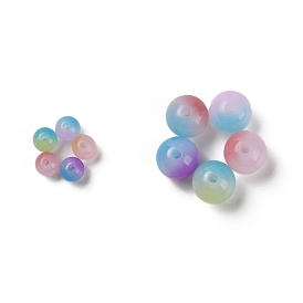 Opaque Acrylic Beads, Two Tone, Round