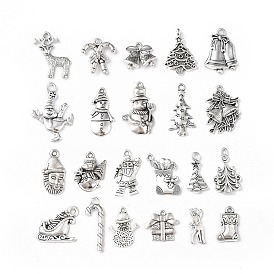 Tibetan Style Alloy Pendants, Christmas Theme Mixed Shapes Charms