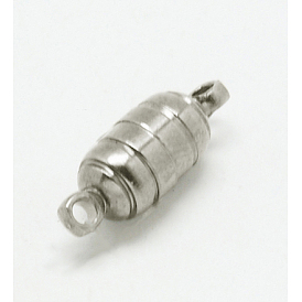 Латунные магнитные застежки с петлями, колонка, 15x5 мм, отверстие : 1.5 мм