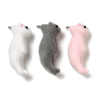 Кулоны из флокированной смолы, кошка, с железной платиной петлей