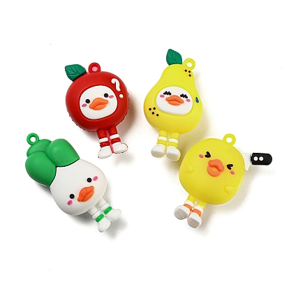 Cartoon PVC Plastic Big Pendants, Duck Charm