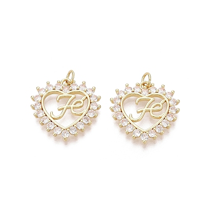 Подвески из латуни с микро-паве ко Дню святого Валентина, прозрачные циркониевые подвески, сердце с феей, талисманы веры