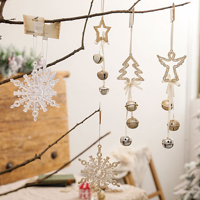 Wooden Pendant Decorations, for Christmas Tree Hanging Ornaments