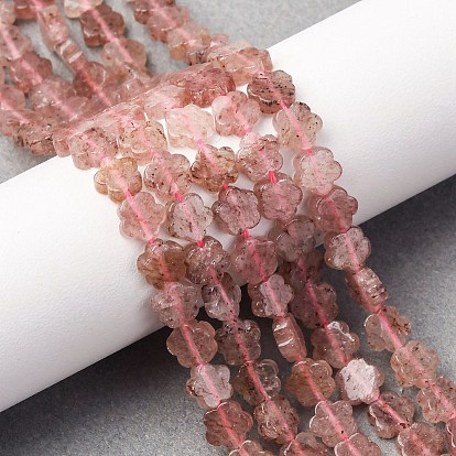 Природного кварца клубники нитей бисера, цветка сливы цветок