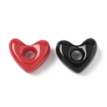 Подвески из смолы с распылительной краской, сердце, полый