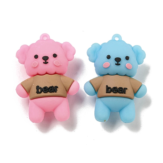 PVC 3D Plastic Pendants, for Key Chain Bag Hanging Ornaments, Bear